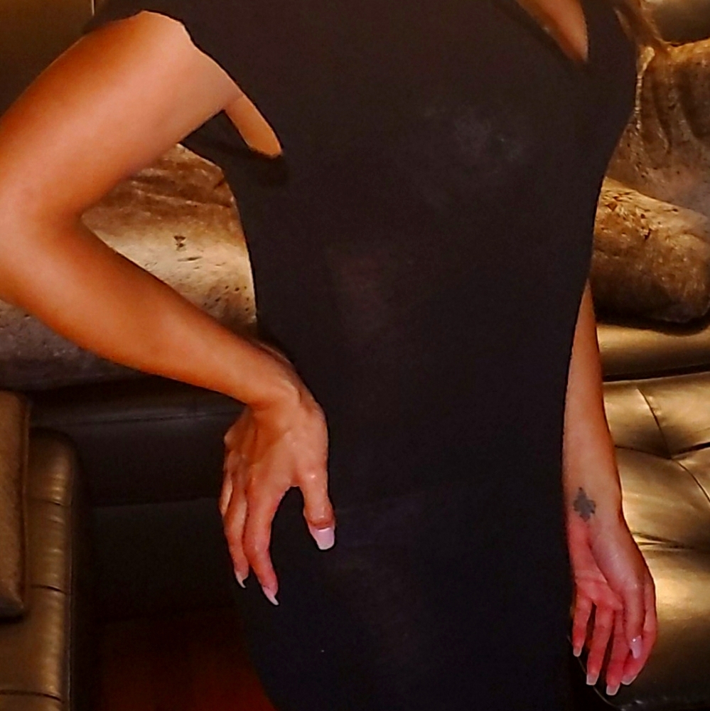 Black knit dress